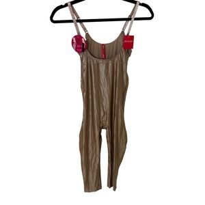 New Spanx Suit your Fancy Open-Bust Catsuit Tan Womens 1X Shapewear